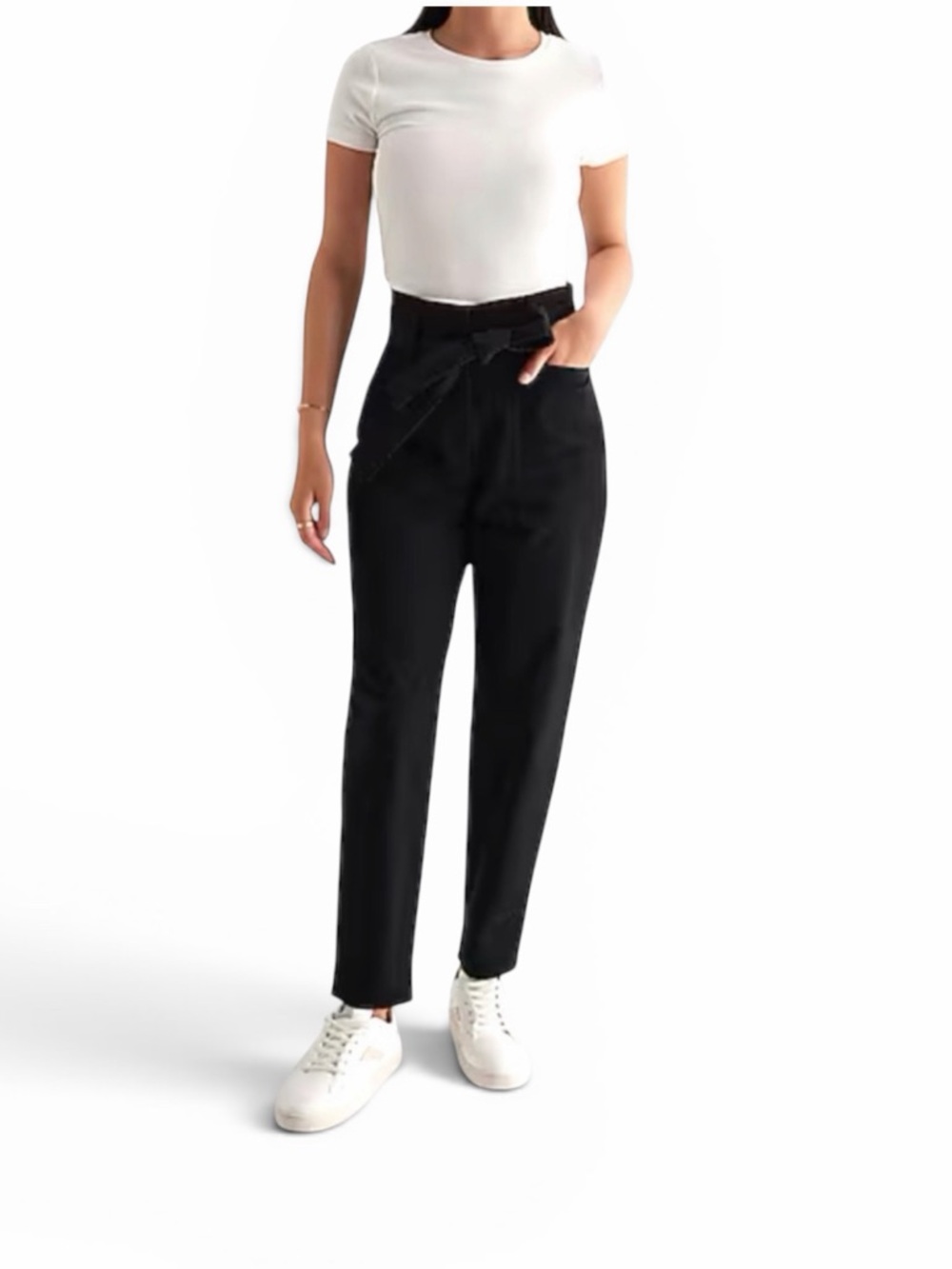Express Paperbag High-Waist Tie Belt Pants